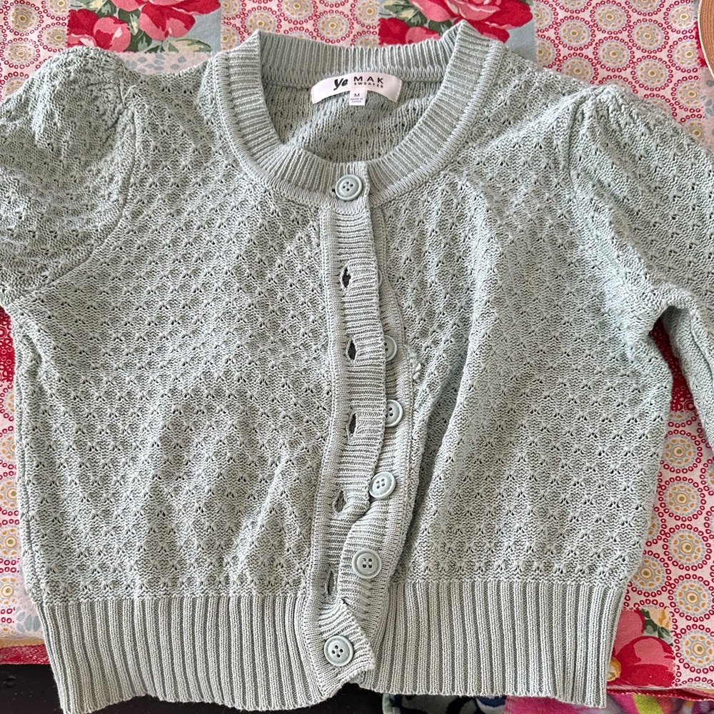 Yo Baby Light Sage Knit Cardigan Sweater